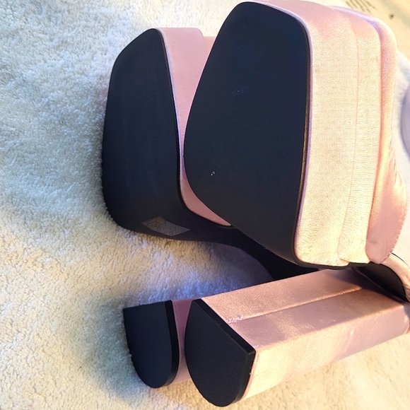 Public Design Prom Shoes 90's Aesthetic Neon Pink Chunky Heels platform bride - Picture 7 of 13